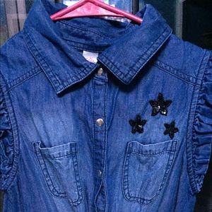 Justice jean dress with black skirt one piece